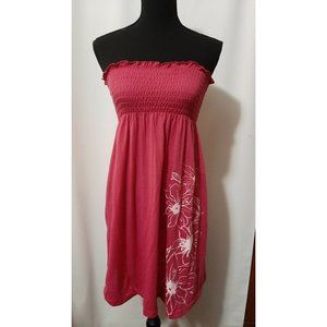 1955 Vintage Strapless Rose w/Flowers Size S Women's Dress